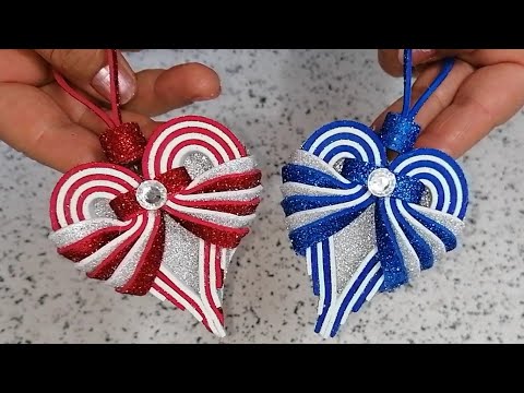 Decorazioni natalizie /DIY Christmas decor /glitter foam scheet crafts/Ornament tutorial اعمال يدويه