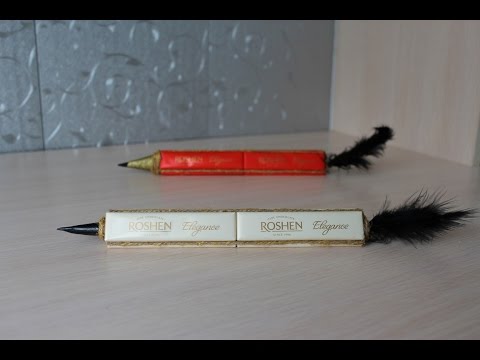Как сделать подарок учителю, ручка из конфет