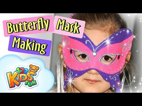 DIY by Creative Mom #2 - how to make Butterfly Masquerade Mask 123 Kids Fun