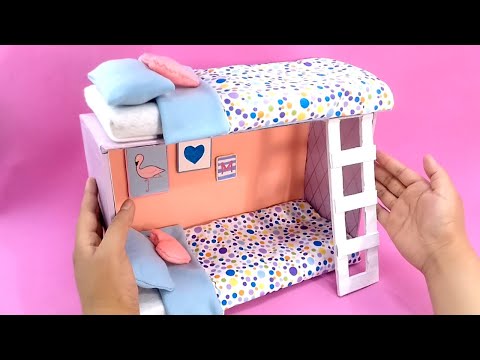 How to make Miniature Bunk Bed with a Shoebox