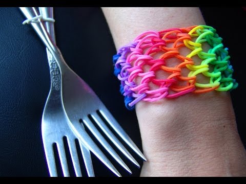 Как сделать браслет из резинок №27. Чешуя Дракона. Rainbow loom bracelet. Dragon scale.