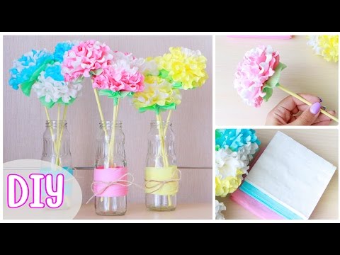 Как сделать ЦВЕТЫ ИЗ САЛФЕТОК / DIY: Paper Napkin Flowers / NataliDoma