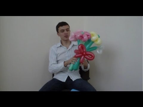 Букет из шариков с бантиком. Два способа. Bouquet of balloons . Легков.