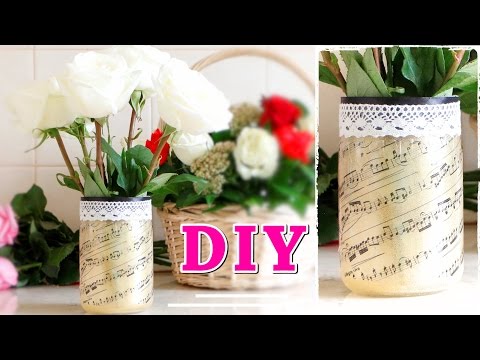 ВАЗОЧКА с ПРИНТОМ из стеклянной банки / VASE OF JAR #DIY NataliDoma