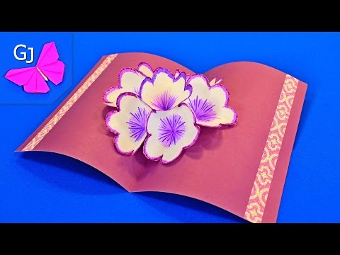DIY Открытки ❤️ 3D Волшебная открытка с цветами ❤️ Поделки из бумаги