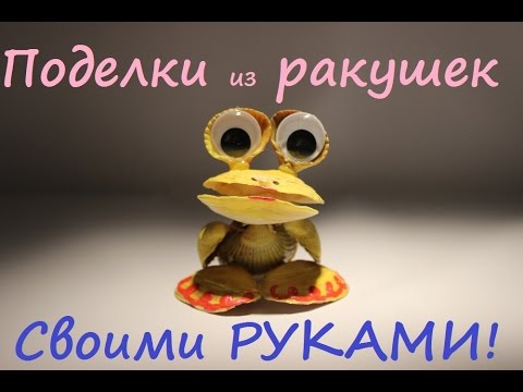 Поделки из ракушек. Лягушонок.