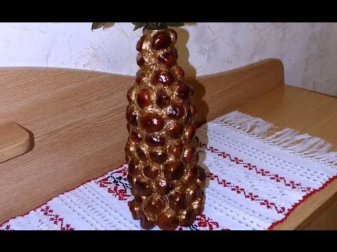 DIY Как сделать Вазу своими руками / Декор каштанами