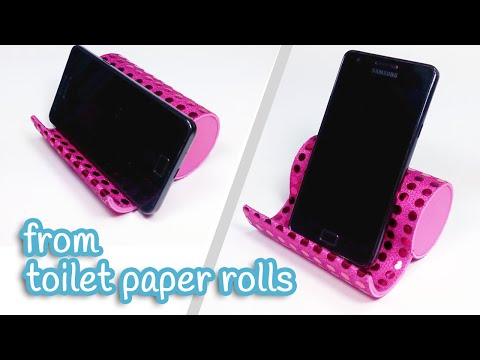 DIY crafts: PHONE HOLDER from toilet paper rolls - Innova Crafts