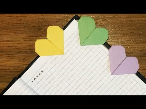 Сердечки закладки - Оригами сердечки из бумаги