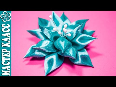 Цветы из лент канзаши мк 🌹 DIY kanzashi flower tutorial