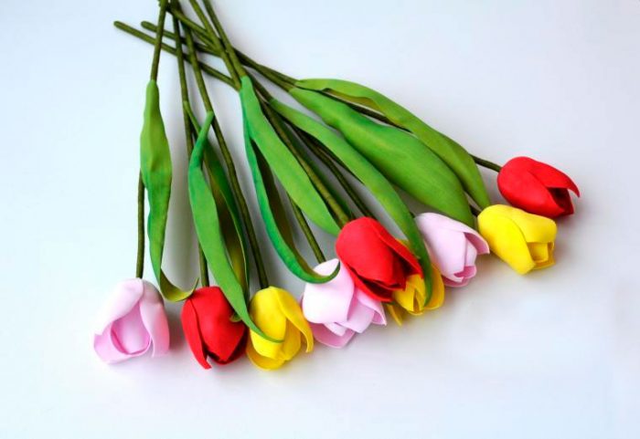 Тюльпаны из фоамирана 