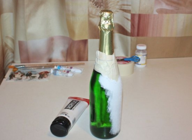 Декупаж новогодних бутылок шампанского своими руками: 5 подробных мастер-классов