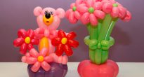 цветы и мишка из шариков