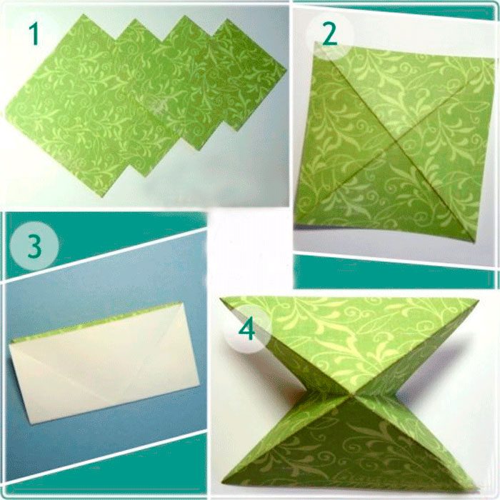 новогодняя открытка оригами елочка