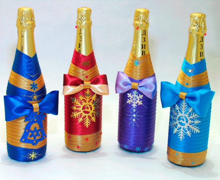 бутылка шампанского на новый год своими руками