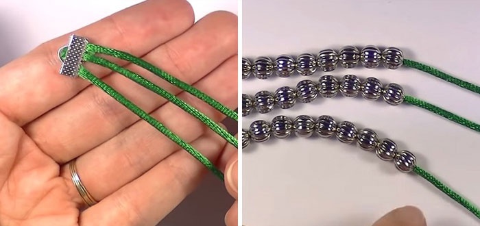 Как происходит плетение браслета из шнурков