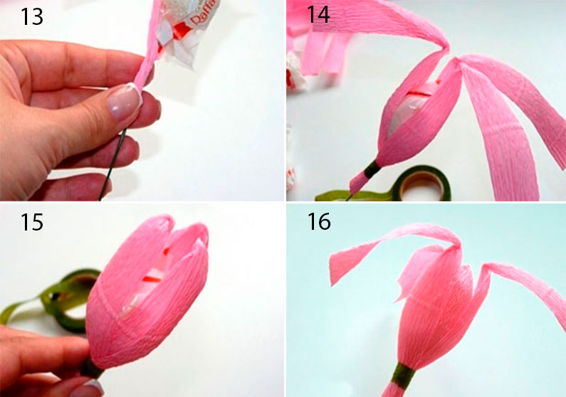 Как сделать тюльпаны из конфет своими руками. Мастер класс к 8 марта