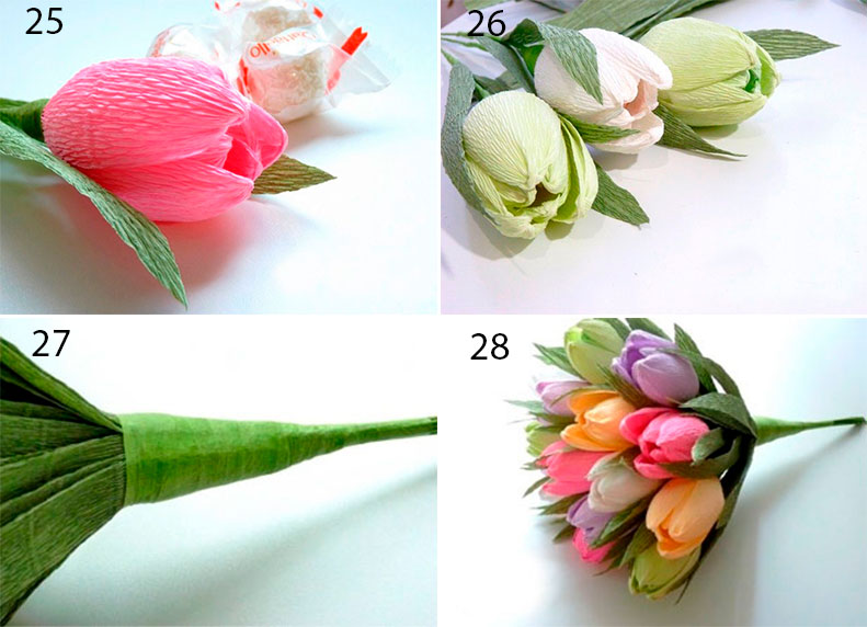Как сделать букет тюльпанов из гофрированной бумаги: мастер-класс