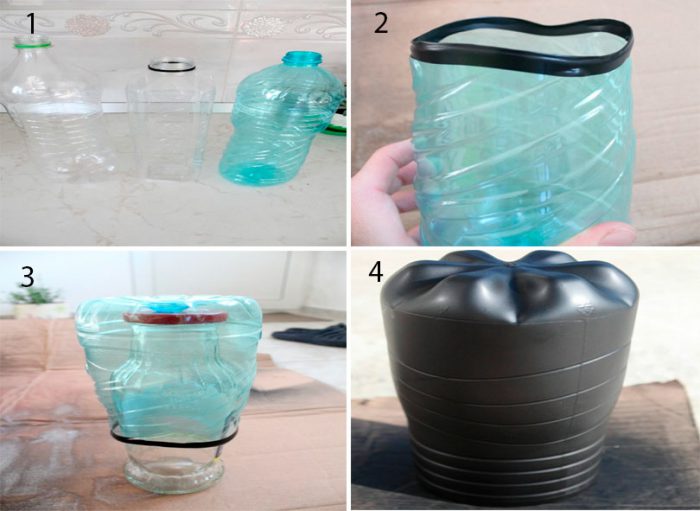 Окрашенная ваза из пластиковой бутылки мастер класс
