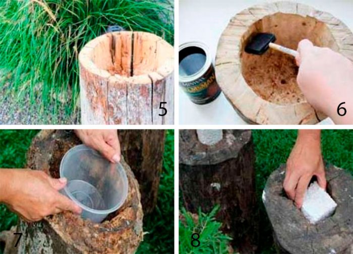 Как украсить пень от дерева на дачном участке