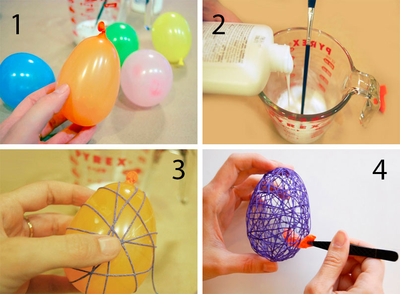 Как сделать пасхальные яйца и корзинки из ниток своими руками
