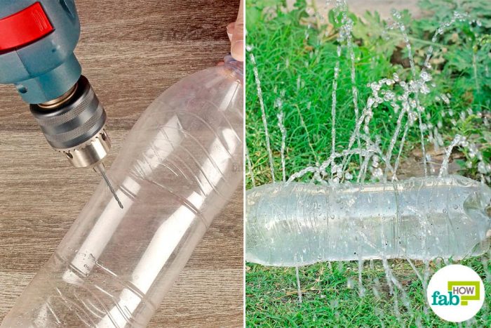 Разбрызгиватель воды из пластиковой бутылки поэтапно