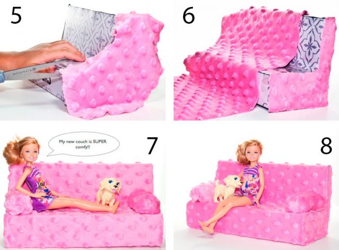 Поделки: Стул с мягким сидением для куклы своими руками
