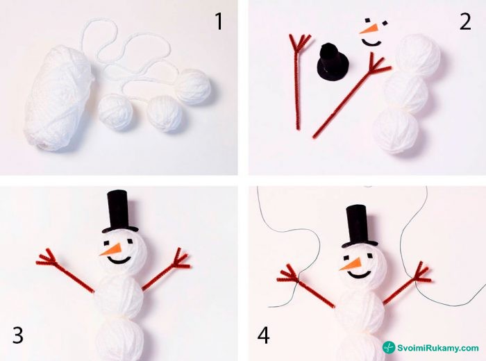 Как сделать снеговика из бумаги