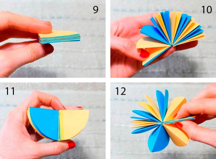 3D зонтик из цветной бумаги мастер-класс