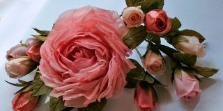 Розы из ткани